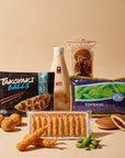 Izakaya Box SeriosFood — takoyaki, ebi fry, edamame, dorayaki, maioneză japoneză