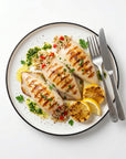 Calamari tubes U/5 IQF stuffed la grill cu orez și legume