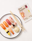 Ghimbir gari alb Sushi Gari White - nigiri asortat cu ghimbir murat si punga