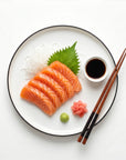 Somon sashimi cu wasabi si ghimbir murat
