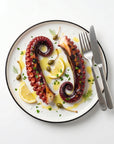 Tentacule de caracatiță la grill cu lămâie, capere, pătrunjel și ulei măsline