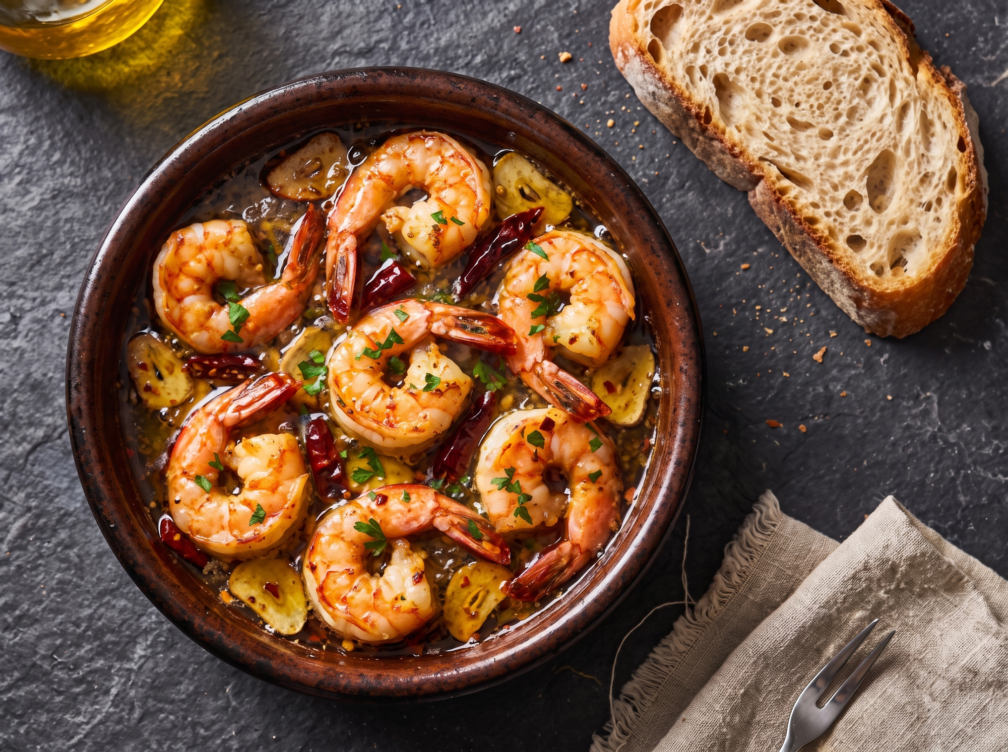 Gambas al ajillo cu creveți argentinieni
