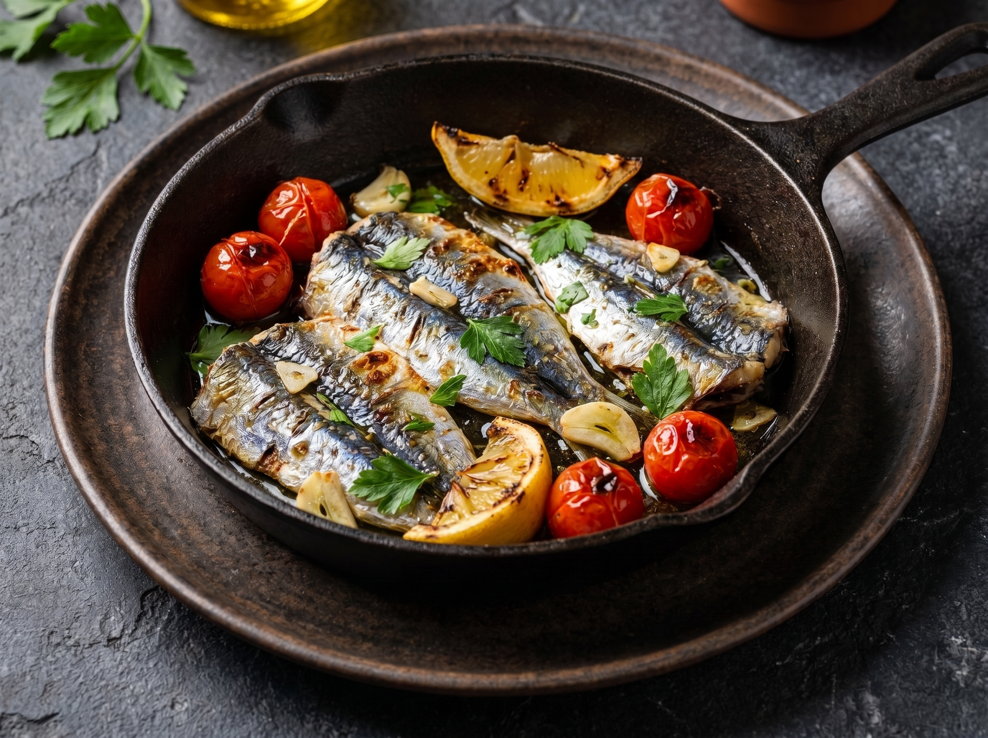 Sardine cu roșii și lămâie