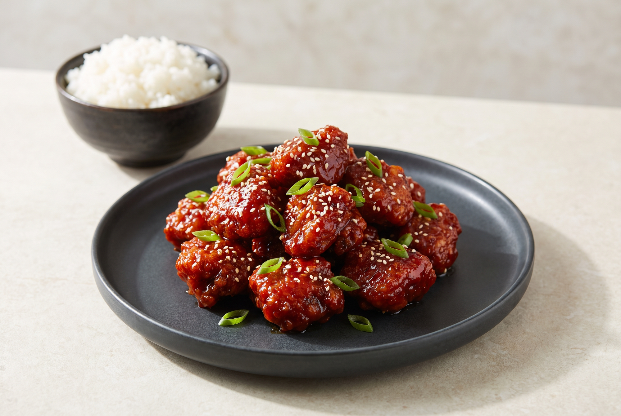 Pui coreean crocant glazurat cu sos gochujang