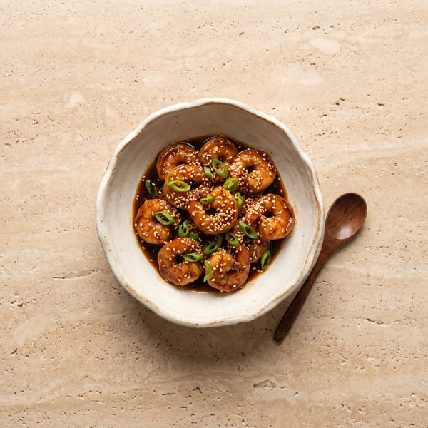 Shrimp in soy and honey sauce