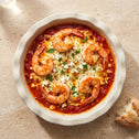 Shrimp saganaki with feta