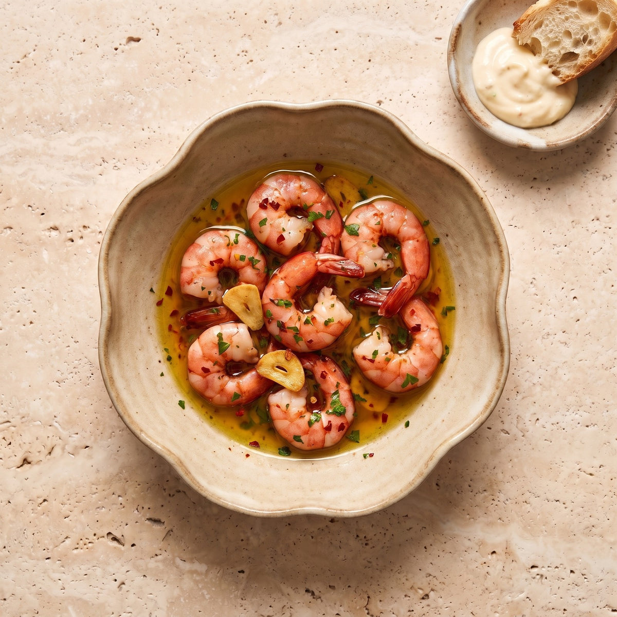 Gambas al ajillo cu creveți argentinieni
