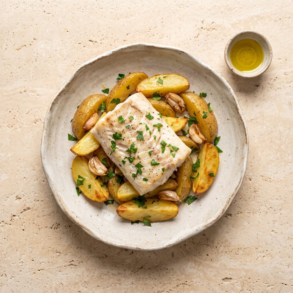 Oven-Baked Grouper with Potatoes and Garlic