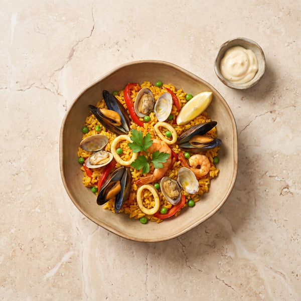 Paella cu fructe de mare