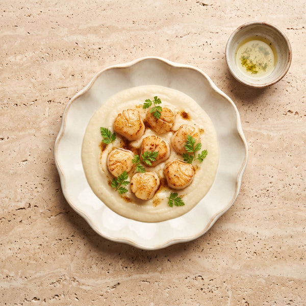 Scallops with celeriac purée