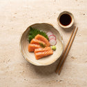 Homemade salmon sashimi