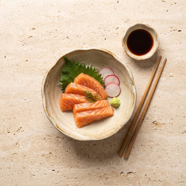 Homemade salmon sashimi