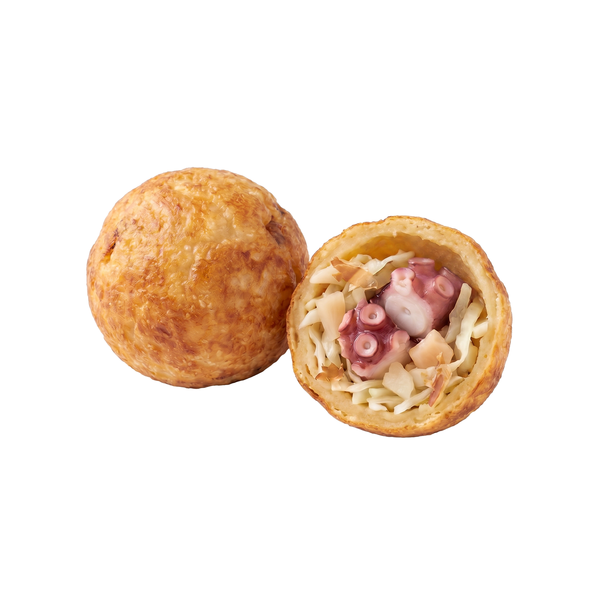 Takoyaki — biluțe cu caracatiță, secțiune