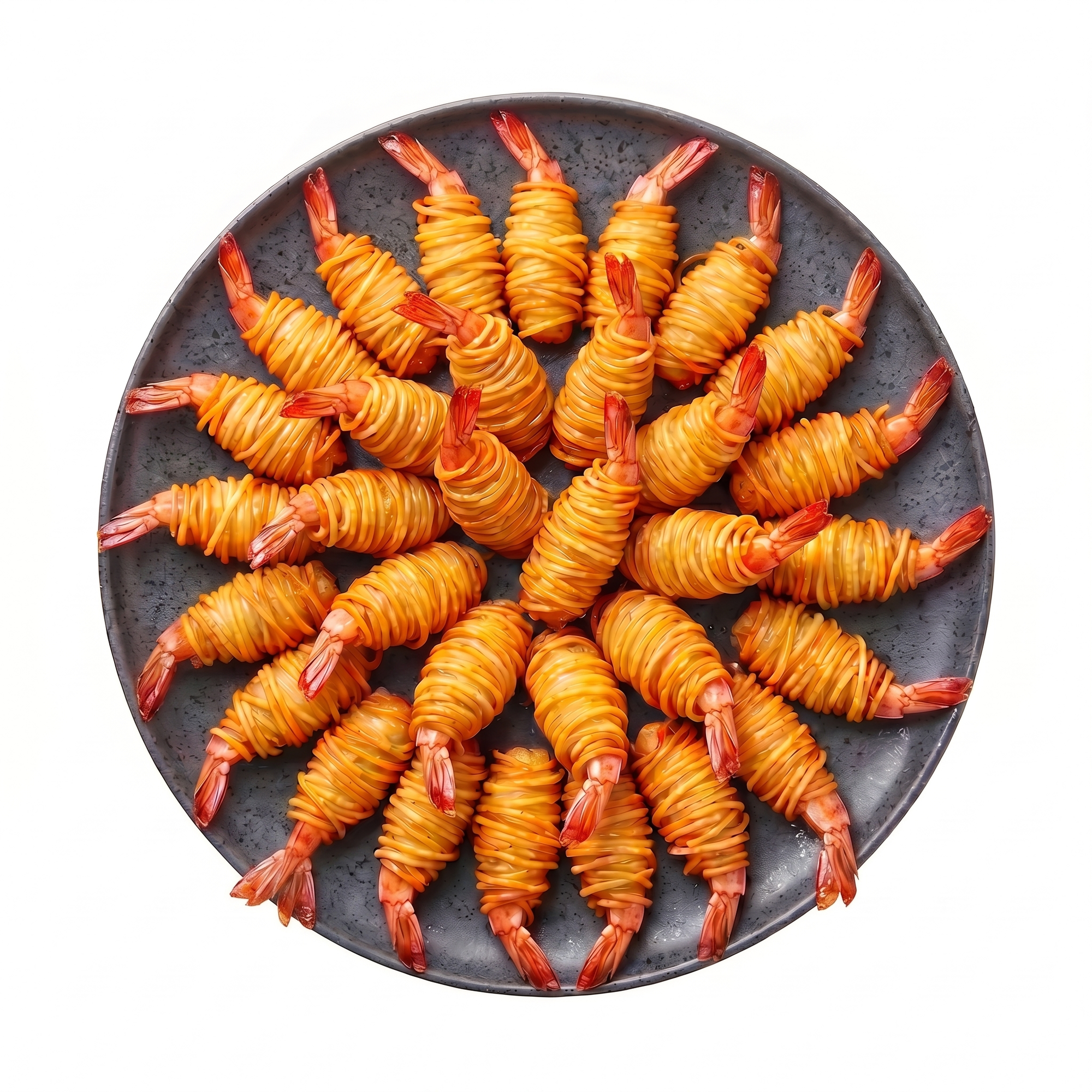 Creveți în Cuib de Cartof — ~37 buc pe farfurie