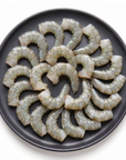 Creveti Black Tiger 8/12 decojiti, fara coada, pe farfurie