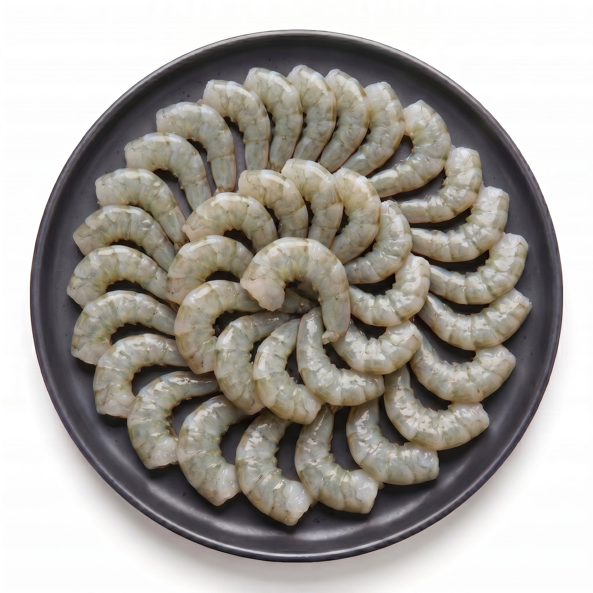 Creveti Black Tiger 16/20 decojiti, fara coada, pe farfurie