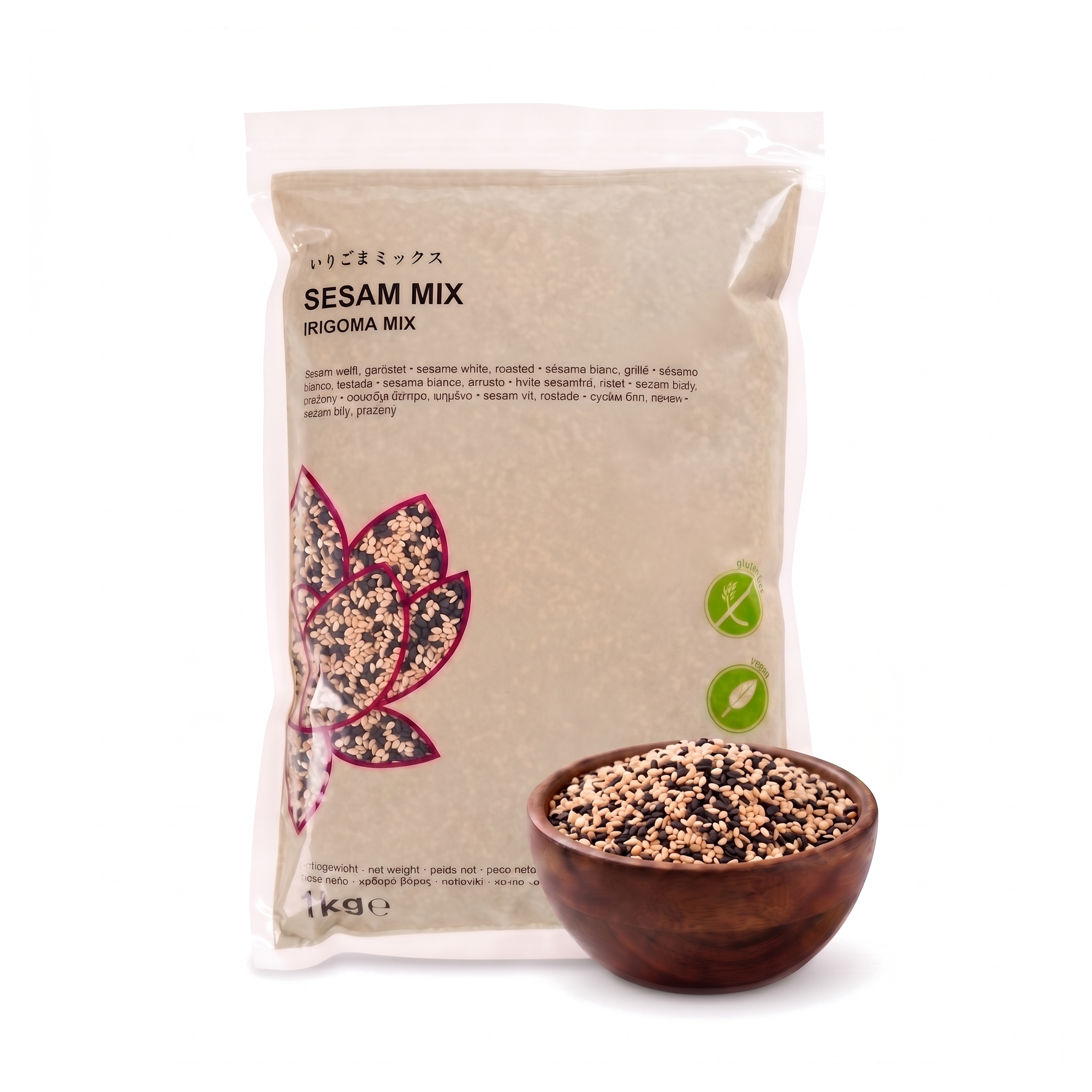 Susan mix alb si negru Irigoma Mix 1kg cu bol de seminte