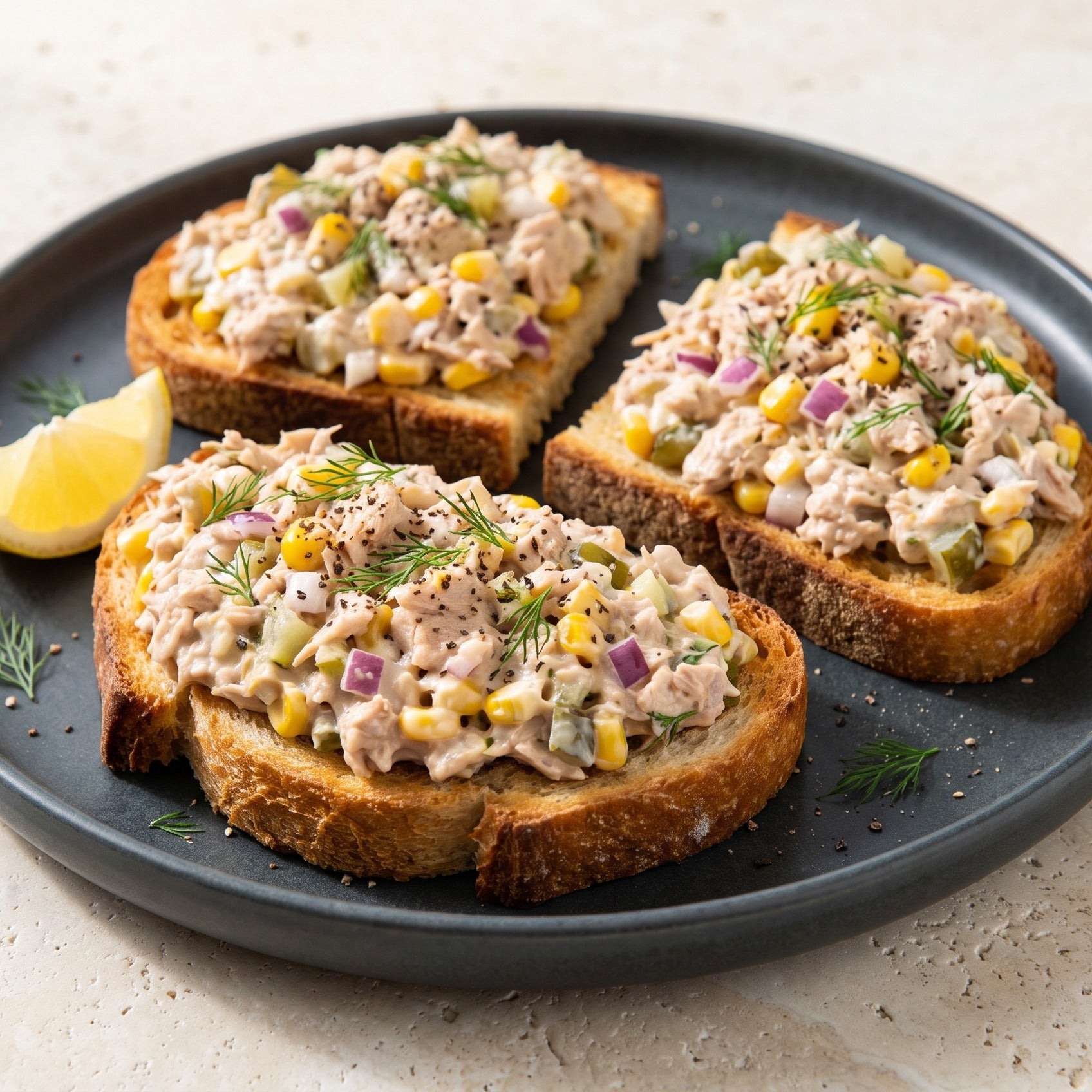 Rețetă Salată de ton vegan pe pâine prăjită – SeriosFood