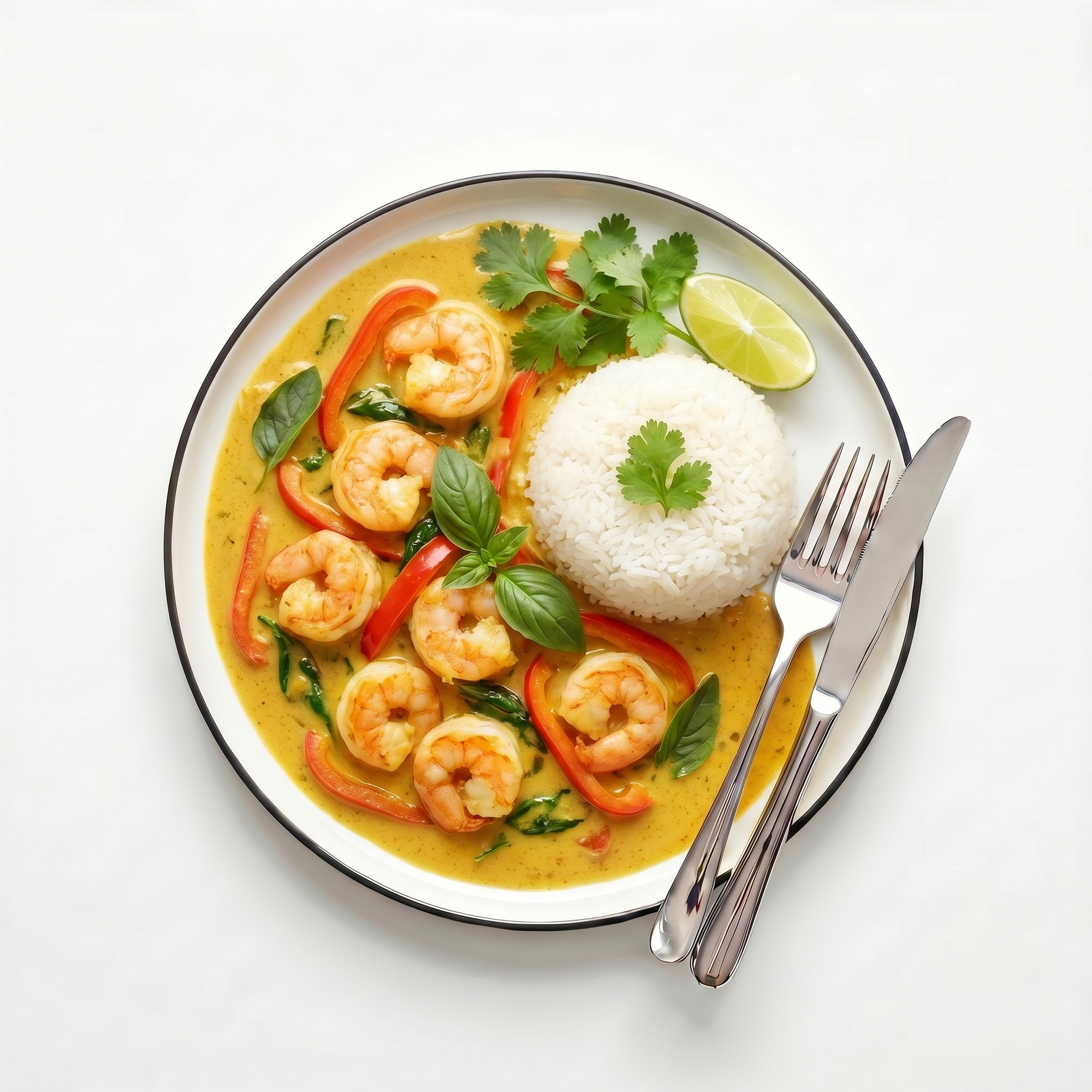 Curry galben tailandez cu creveți Black Tiger
