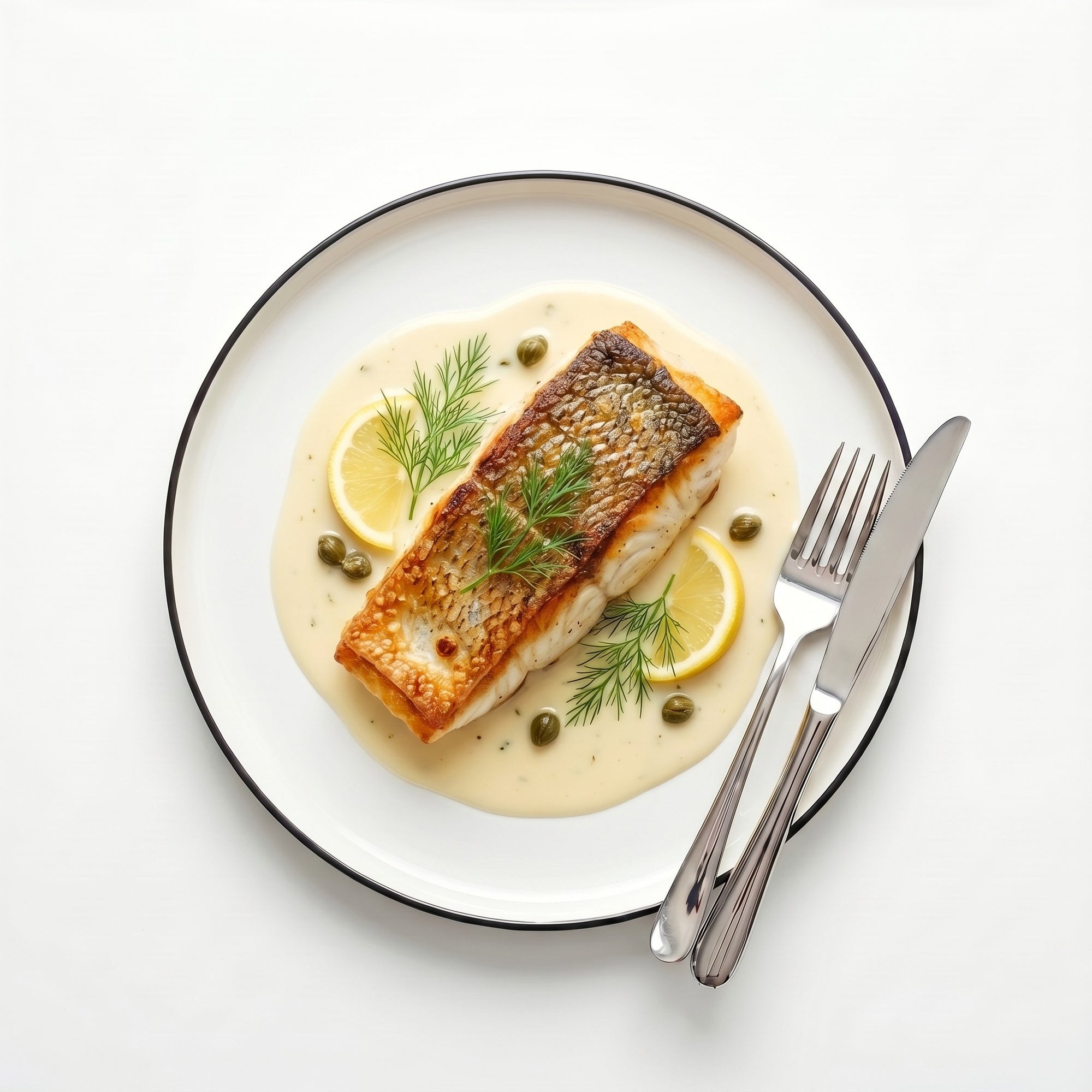 Barramundi la tigaie cu piele crocanta si beurre blanc