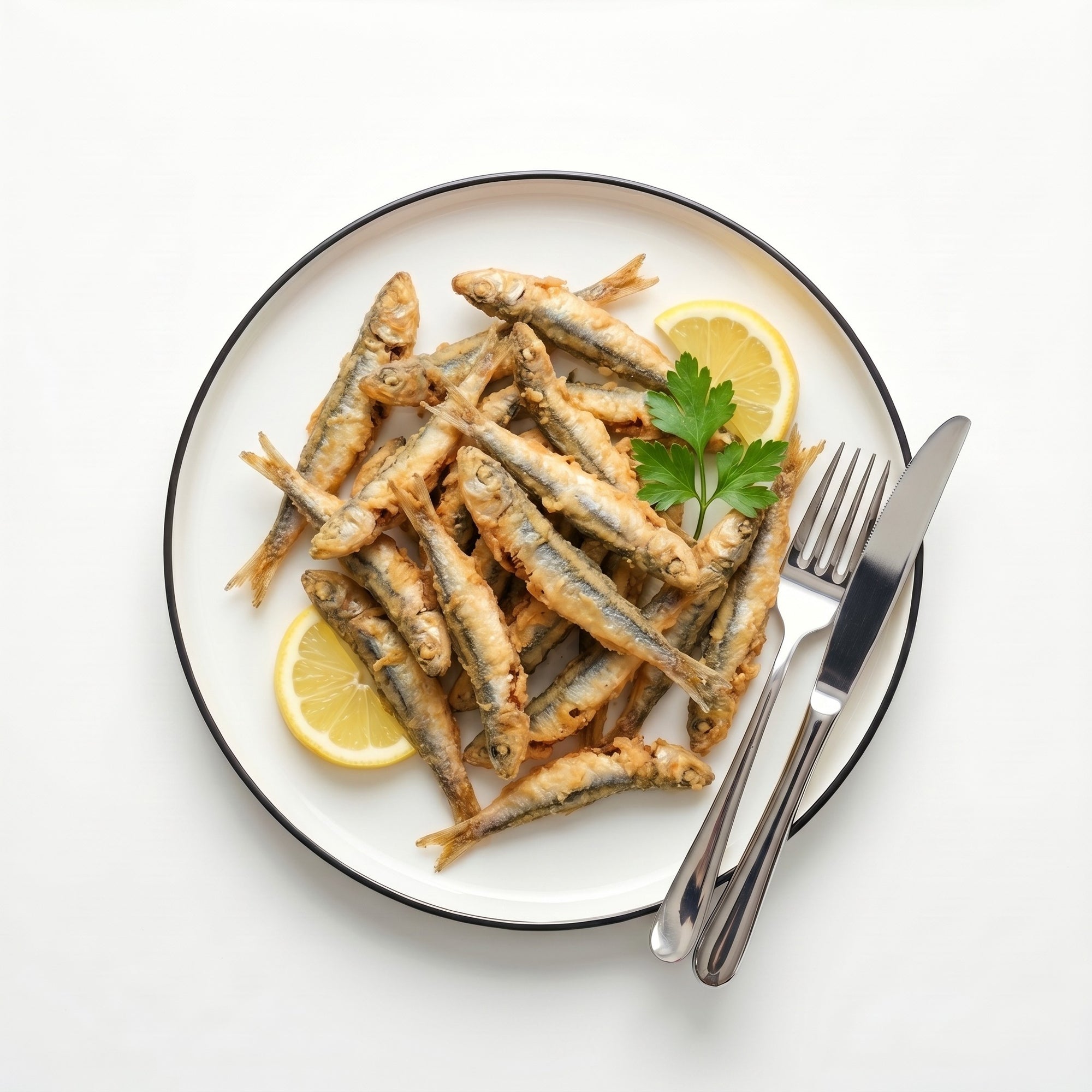 Hamsii fritto crocant cu lamaie