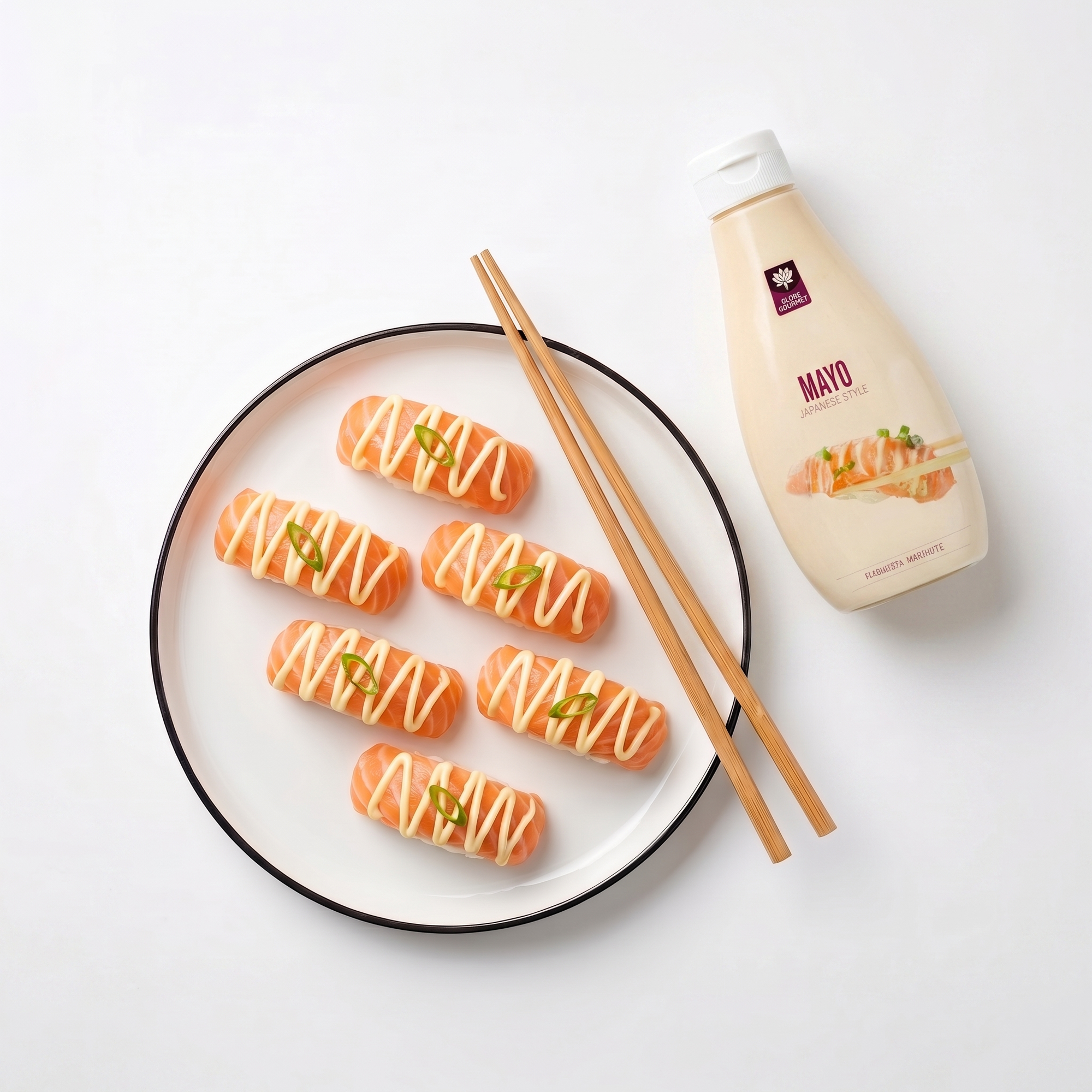 Maioneză japoneză cu nigiri somon