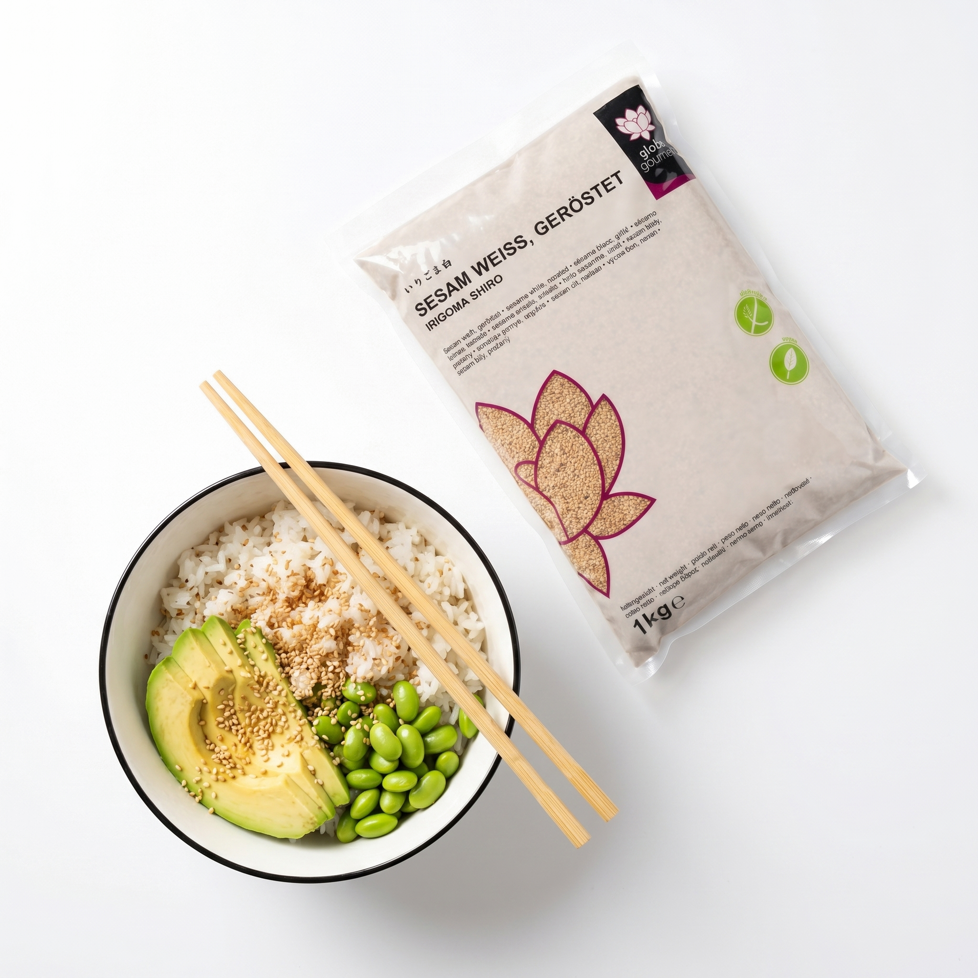 Susan alb prajit Irigoma Shiro - bol orez cu susan avocado edamame si punga