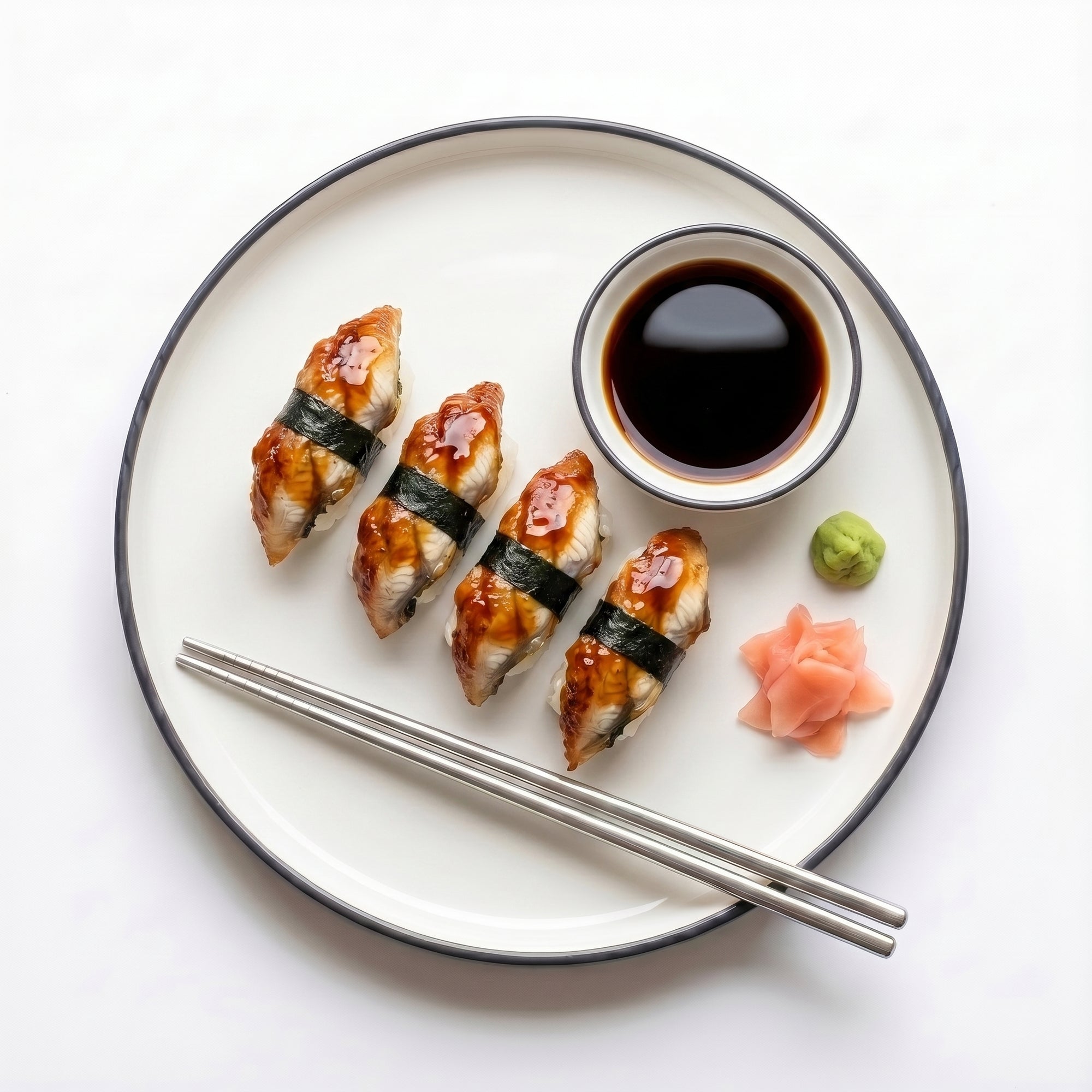 Cum savurezi Unagi — 4 nigiri cu nori și kabayaki