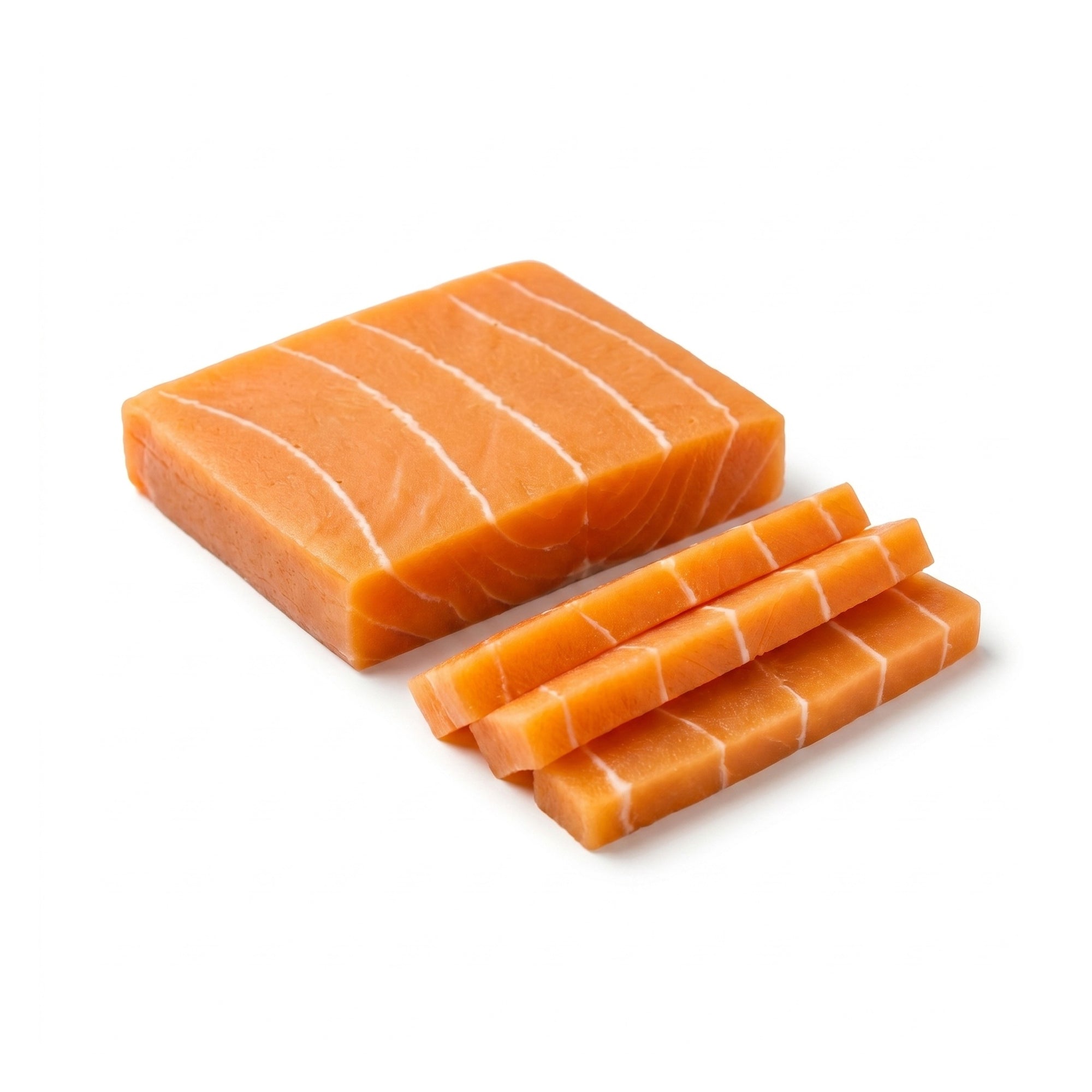 Somon vegan sashimi — slab plant-based cu felii groase