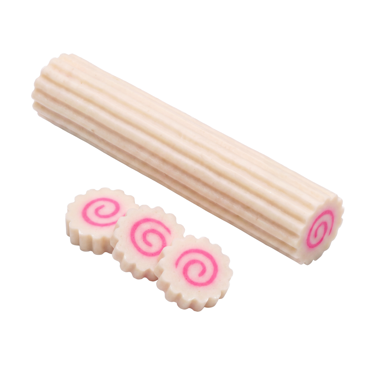 Surimi Naruto - rulou cu spirala roz si trei felii